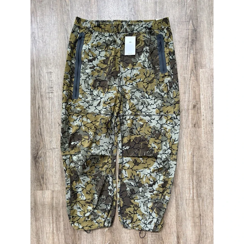 Nike Tech Woven Camo Pants Olive Green Men’s Sz Medium Tall IF0911-368